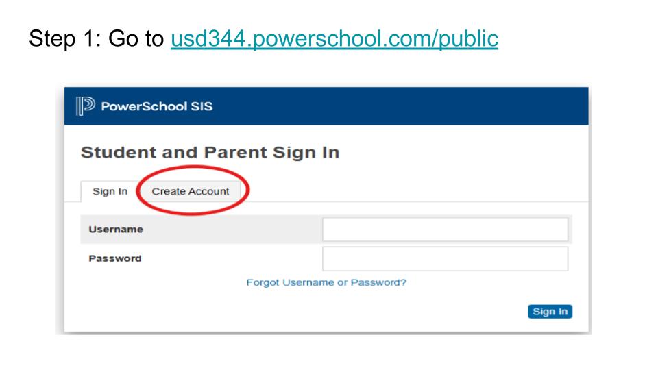 Create account